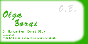 olga borai business card